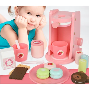 Vaikai Mediniai Apsimesti Žaisti Rinkiniai Apsimesti Maker Kavos Aparatas, Žaidimas Namai Žaislai Modeliavimas Virtuvės Švietimo Žaislas