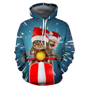 Vyriški svetimas dalykų, hoodies bjaurusis Kalėdų megztiniai Unisex Santa 3D spaudinius puloveris bliuzono Naujovė Vyrų Viršūnes Rudenį, Žiemą