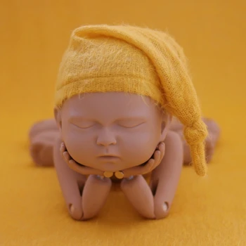 Naujagimio Fotografijos Rekvizitai Kūdikių Moheros Austi Skrybėlę Kūdikių Nuotraukų Fotografavimo Megzti Nėrimo Beanie Kepurė