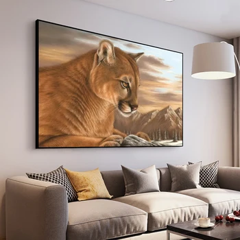 Laukinės gamtos Cougars Menas, Plakatų ir grafikos Liūtas Gyvūnų, Drobė, Tapyba ant Sienų, Menas Nuotraukas Kambarį Namų Dekoro
