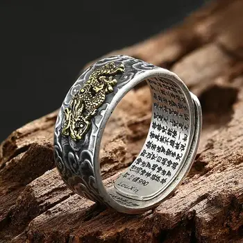 Feng Shui Pixiu Pakabukai Žiedas Reguliuojamas Žiedo Vyrų Budistų Moterų Amuletas Turto Pasisekė Atidaryti Papuošalai, Žiedai, Unisex