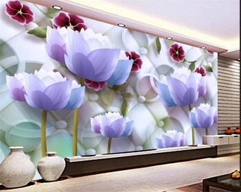 Tapetai kambarį Modernus didelis lotus šilko aukštos kokybės vandeniui tapetai papel de parede 3d tapetai Beibehang