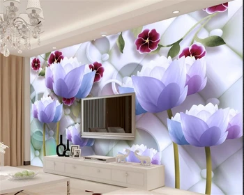 Tapetai kambarį Modernus didelis lotus šilko aukštos kokybės vandeniui tapetai papel de parede 3d tapetai Beibehang
