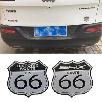 Naujas 3D Automobilių Logotipas Ženklelis, Lipdukas, Decal Metalo Route 66 
