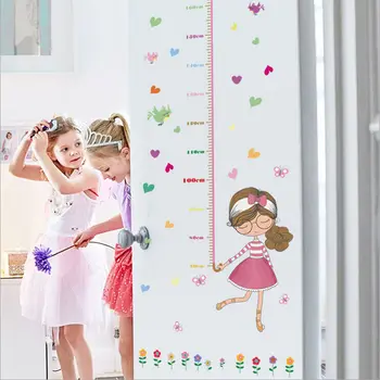Cute Girl Skėtis Priemonė Aukštis sienų lipdukai lipdukas vaikams lipnios vinilo tapetai, freskos baby girl berniuko kambarį darželio dekoras