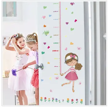 Cute Girl Skėtis Priemonė Aukštis sienų lipdukai lipdukas vaikams lipnios vinilo tapetai, freskos baby girl berniuko kambarį darželio dekoras