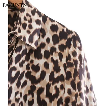 Rudenį Leopard Print Suknelė Moterims, Drabužiai Su Diržo Sexy V Kaklo Žiemos Naujas Mados Gyvūnų Spausdinti Moterų ilgomis Rankovėmis Suknelės 2020 m.