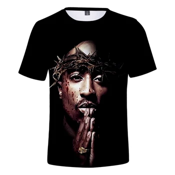 Aikooki Naują 2PAC 3D marškinėliai Mados Atsitiktinis Populiariausių Hip-Hop T-shirt Vyrai/Moterys Vasarą Harajuku Stiliaus trumpomis Rankovėmis 2PAC T-shirts