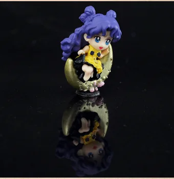 Anime Sailor Moon Usagi Tsukino Sailor Mars Mercury Jupiteris Venus Juoda Panele PVC Veiksmų Skaičius, Kolekcines, Modelį, Žaislai, Lėlės, 5VNT