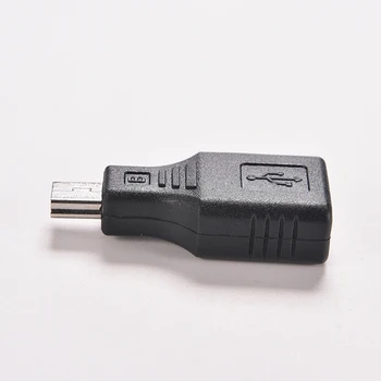 2vnt Mini USB, USB 2.0 Moterų Micro / Mini USB B 5 Pin Male Plug OTG Host Adapteris Keitiklis Jungtis iki 480Mbps Juoda