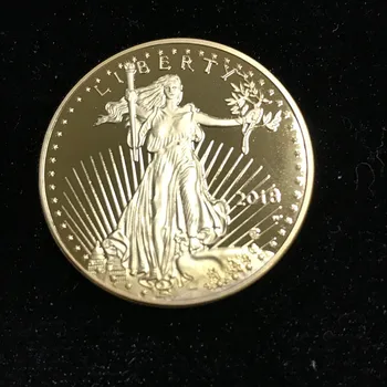 10 vnt nemagnetiniai Laisvės 2018 laisvės ženklelis 24K nekilnojamojo auksą, padengtą 32.6 mm erelis suvenyrų monetos Naujausias dizainas