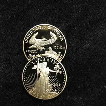 10 vnt nemagnetiniai Laisvės 2018 laisvės ženklelis 24K nekilnojamojo auksą, padengtą 32.6 mm erelis suvenyrų monetos Naujausias dizainas