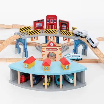 Medinio Traukinio Bėgių Priedai Garažas Serijos Kelio Scena Švietimo Žaislai
