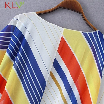 Šifono Ilgai Kimonos Mujer Verano Dryžuotas Spausdinti Paplūdimio Vasaros 2020 Kimono Megztinis Moterys Šalis Tunika Palaidinė Naujas Mados Viršų 20Mar