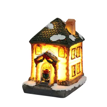 Kalėdų Dovanos Dervos Miniatiūriniai Namo Lauko Miniatiūriniai LED Miniatiūriniai Namas Namas Šviesa 