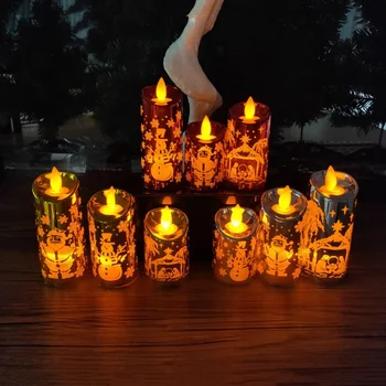 Kalėdų Mirgėjimas Flameless Žvakė LED Tealights Lempa su baterijomis, Stalo Žibintų Patalpų Šventinė Namų Dekoracija