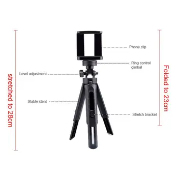 360 Laipsnių Pasukti Selfie Stick Trikojo Nešiojamų Desktop Mini stovėjo Kamera Telefono Laikiklį-Live-streaming Už Go pro