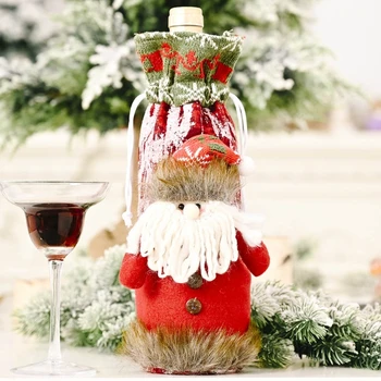 3 Vnt Kalėdų Raudonojo Vyno Butelio Dangtelį, Krepšiai, Kalėdų Senelis, senis besmegenis Briedžių Kalėdų Dekoro 67JB