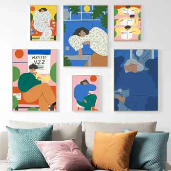 Abstraktus Paveikslas Matisse Sienos Meno Tapybos Drobės Šiaurės Drobės Plakatai Ir Spausdina Derliaus Sienos Nuotraukas Gyvenimo Kambario Dekoro