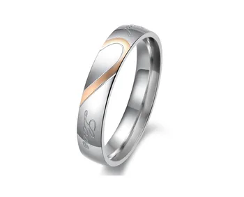 Naujas Mados mylėtojų papuošalai 316L titano plieno širdelės formos dėlionė vestuvių pora žiedus geriausia Valentino Dienos dovanos didmeninės