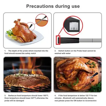 Naujausia Belaidžio ryšio Kepimo Termometras Smart, kepsnių ant grotelių mėsa ir Mėsos produktai 