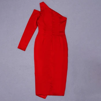 2020 Naujas Moterų raudona vieną petį off peties sleevelesss Vestidos Įžymybė vakare šalies tvarstis suknelė didmeninės