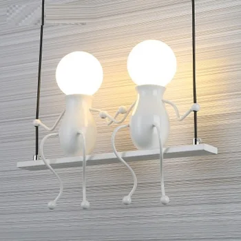 LukLoy Modernios Sienos Lempos gyvenamojo Kambario, Miegamojo, Naktiniai staleliai, Lempa, Vaikų Kambario Animacinių filmų Robotas LED Siena Šviesa Koridoriaus Praėjimo Sconce Dekoras