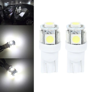 1 Pora T10 W5W 5SMD LED Lemputė 5050 Automobilį Auto Plotis Indikatorius, Vidaus Apšvietimas Lempa Automobilių Reikmenys