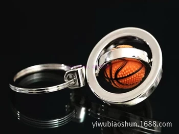 DHL ar Fedex 100vnt Didmeninės Mados 3D Sporto Sukasi Futbolo Keychain paketų prižiūrėtojų raktinę Klavišą Grandinės Žiedas Rakto Pakabuku futbolo backetball