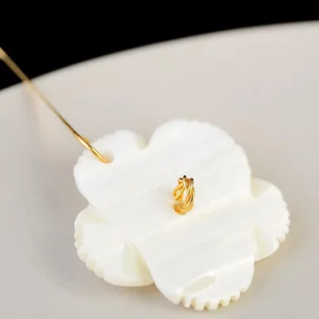 Korėjos Stiliaus White Shell Gėlės Žiedlapis Lašas Auskarai Moterims 2020 Naujas Mielas Saldus Kablys Auskarai Madinga Papuošalai Dovana Priedai