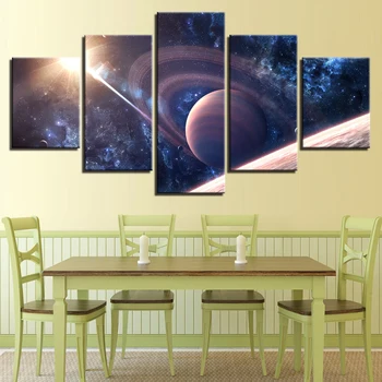 Šiuolaikinių HD Spaudinių Paveikslų Sienos Meno Pagrindų Drobės Plakatai 5 vnt Erdvė, Galaxy Saturno Planetos Nuotraukas, Namų Kambarį Dekoro