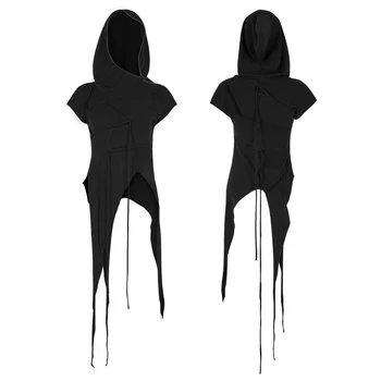 Punk Rock Steampunk Nereguliarus Susiuvimo Medvilnės Atsitiktinis Mados Moterų Marškinėliai Topai Hoodie Gotikos OPT153