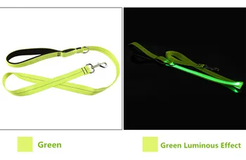 LED Šviesos šuns pavadėlio atspindintis pet pavadėlio nailono švyti šuo traukos virvė, už vidutinių didelių šunų USB Rechargebale B48