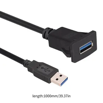Naujas 1m/2m 3.3 ft Vieno Prievado USB3.0 (Vyras su USB3.0 Moters Automobilį Flush Mount Laidas Van prietaisų Skydelio Flush Mount Dual USB Lizdas,