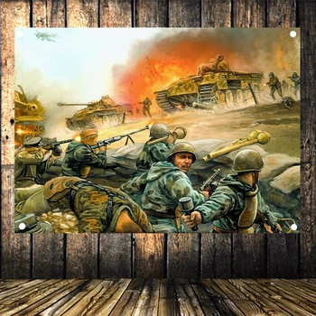 WW2 Senos Nuotraukos Sienos Meno Vermachto Tiger Tank Karinės Plakato spauda Derliaus Vėliavos Banner Sienos Meno Tapybos Drobės Sienų Apdaila