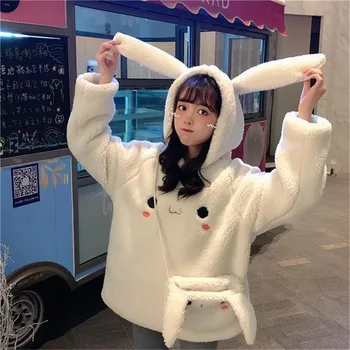 Kawaii negabaritinių moterų palaidinukė plius dydis korėjos stiliaus mados hoodie Atsitiktinis Puloveriai prarasti harajuku streetwear Anime drabužiai