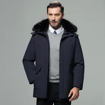 žiemos 2020 žemyn striukė išlaikyti šiltas, naujas, paltai vyras ilgai vidutinio amžiaus tėvas šilti paltai vyrams gobtuvu