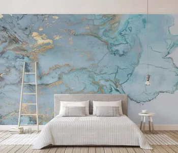 [Lipnios] 3D Blue Vandens Rašalo, Dažų 6 tapetų Sienos freskos Spausdinti Decal Sienų Freskomis
