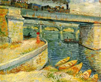 Kūrinys iš Vincent Van Gogh Tiltus Per Senos Ne Asnieres šiuolaikinės tapybos darbai aliejus, dauginti, rankų darbo, Aukštos Kokybės