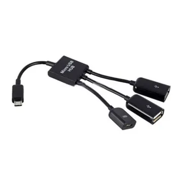 3 1. Vyrų ir Moterų Dual Mikro USB 2.0 OTG Host Hub Adapterio Kabelis