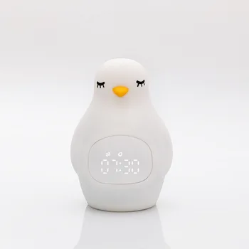 Mengdou led laikrodis-žadintuvas, su pingvinas silikono pat šviesos, multi-funkcija usb įkrovimo nakties žibintas, skambėti žadintuvas