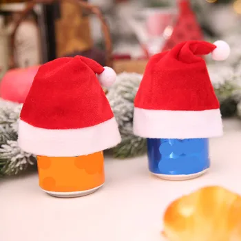 Dekoravimo Kalėdų Kepurės Ant puodelio Kalėdų Dovana stiklo skrybėlę ir Raudoną Kalėdų Dekoratyvinis Šalies Tiekėjas Kalėdos Mados Kalėdų 40% nuolaida