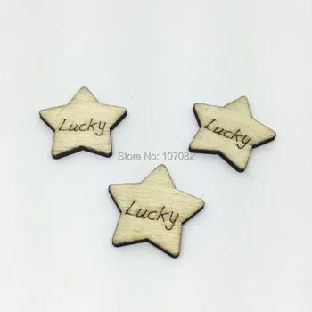 1000pcs 15mm Lucky Star Puošmenų, Natūralaus Medžio Amatai Rėžtuvės Žetonų Cardmaking Scrapbooking