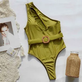 Kišenėje Mergina Tankinis 2020 Mujer vientisi maudymosi kostiumėlį, Kietas Bikini Plaukimo Kostiumas Moterims Spausdinti Diržo Tuščiaviduriai Iš Push Up Tankini