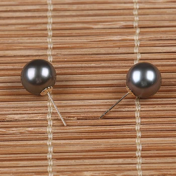 8-9mm mados juoda natūralios rąsto formos tahitian jūros perlo auskaru