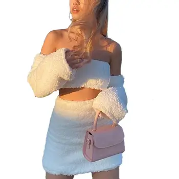 Rudenį karšta mergina mados pliušinis trumpas sijonas kepti gatvės mados prekinio ženklo amžiaus lieknėjimo kostiumas, sijonas