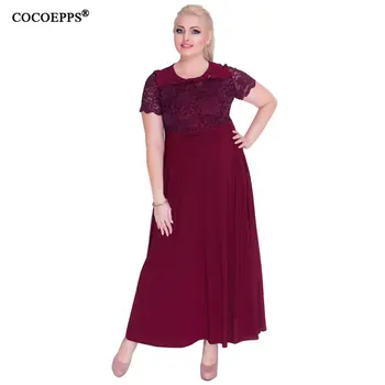 COCOEPPS 2019 Senovinių Nėrinių Kratinys Moterų Suknelė didelio Dydžio, Ilgos Vasarinės Suknelės Plius Dydžio 6XL Elegantiškas Maxi Šalies Moterų Suknelė