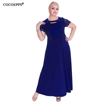 COCOEPPS 2019 Senovinių Nėrinių Kratinys Moterų Suknelė didelio Dydžio, Ilgos Vasarinės Suknelės Plius Dydžio 6XL Elegantiškas Maxi Šalies Moterų Suknelė