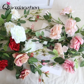 Qianxiaozhen 4pcs Rose Dirbtinės Gėlės, Vestuvių Netikrą Gėlės, Puokštės, Vestuvių Gėlės, Namų Puošybai