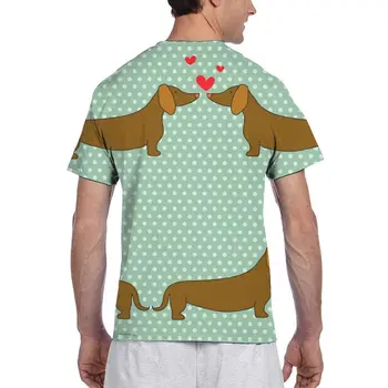 2020 Vyrų Marškinėliai T-Shirt Vasaros Viršūnes Tees Įgulos Kaklo marškinėlius Vyrams trumpomis Rankovėmis Marškiniai Animacinių filmų Šunys Siluetai Ant Polka Dot